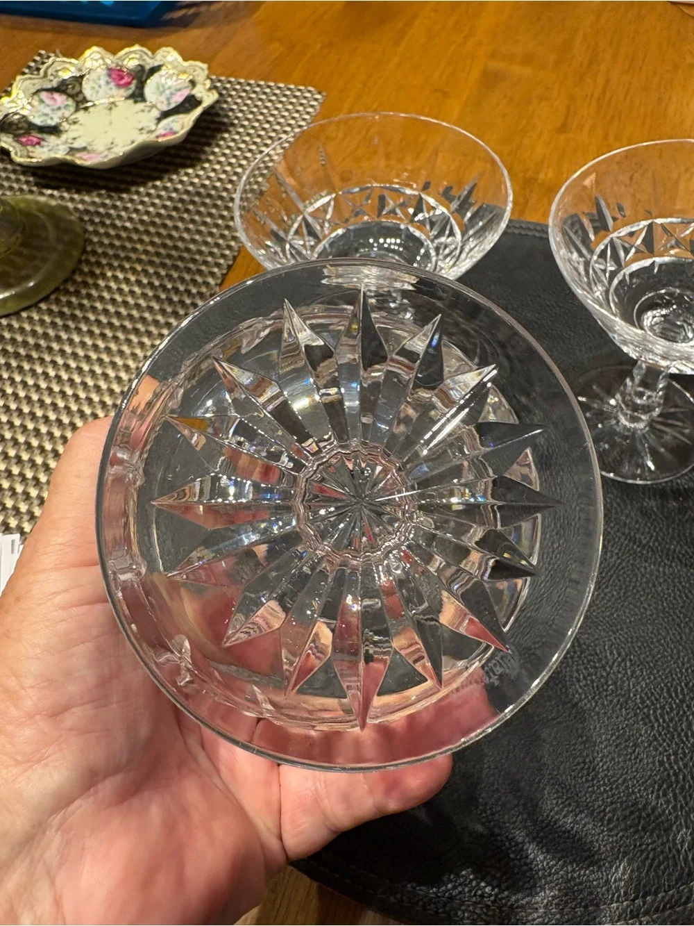 Vintage Waterford Kylemore Crystal 2 cocktail glasses and 1 brandy